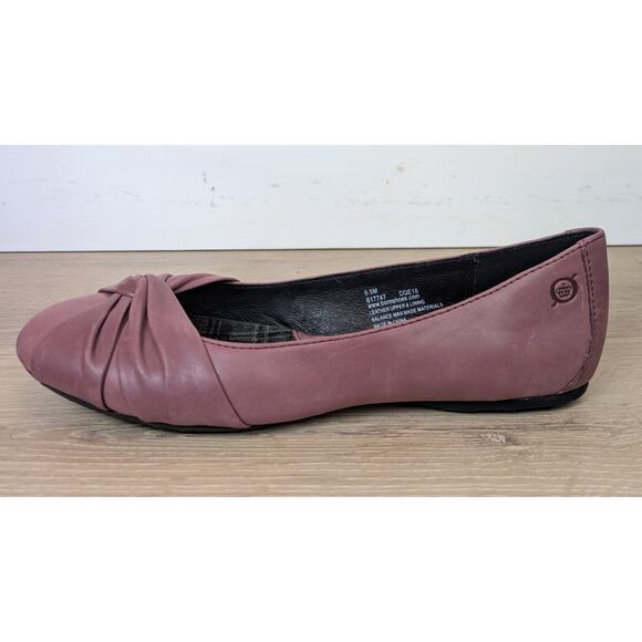 New Born Leather Ballet Flats 9.5 Mauve Pink Slip On Knotted Toe Coquette Padded - Picture 8 of 10